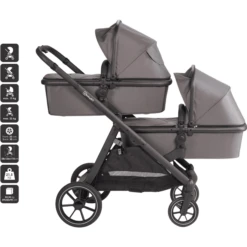 BabyGO Duowagen Duo Grey -Kinderwagen Winkel babygo duowagen duo grey a405618 2