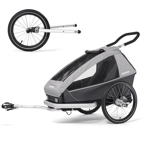 CROOZER Kid Keeke 1 Fietskar Stone Grijs Inclusief Joggerset 3 CROOZER Kid Keeke 1 Fietskar Stone Grijs Inclusief Joggerset
