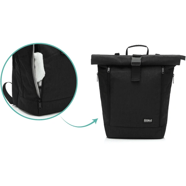 Fillikid Luier Rugzak Dublin Zwart 7 Fillikid Luier Rugzak Dublin Zwart - Afbeelding 5