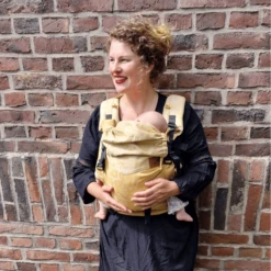 SCHMUSEWOLKE Draagzak Comfort Maxi Botanical Golden Linnen -Kinderwagen Winkel schmusewolke draagzak comfort maxi botanical golden linnen a375430 1